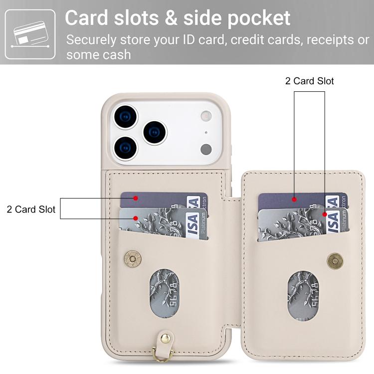 For iPhone 17 Pro Crossbody Flower Pattern Leather Phone Case