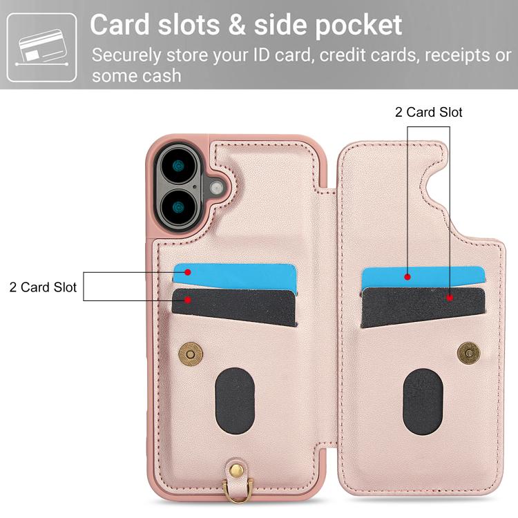 For iPhone 17 Crossbody Flower Pattern Leather Phone Case
