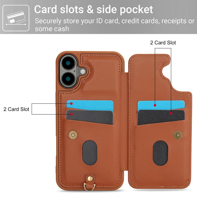 For iPhone 17 Crossbody Flower Pattern Leather Phone Case
