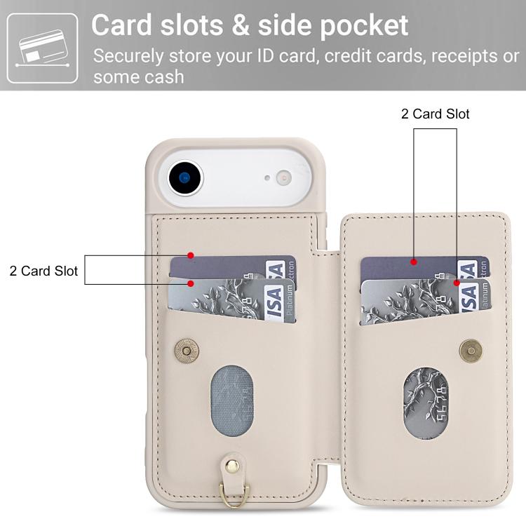 For iPhone Air Crossbody Flower Pattern Leather Phone Case