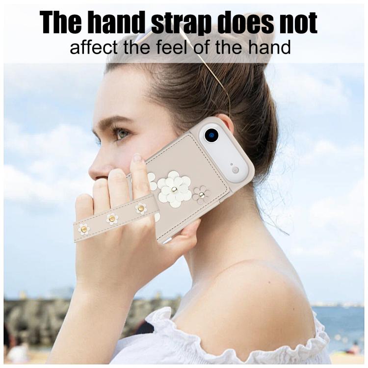 For iPhone Air Crossbody Flower Pattern Leather Phone Case