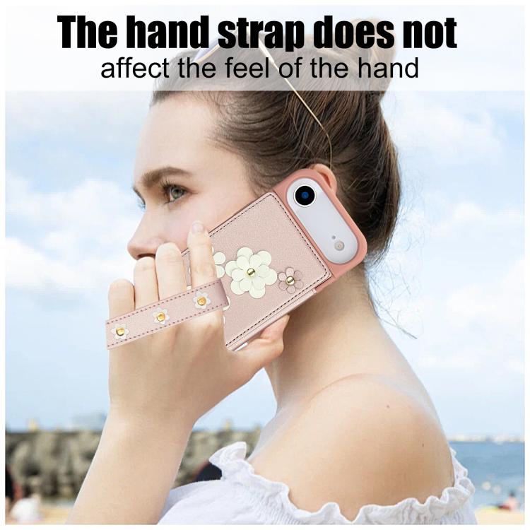 For iPhone Air Crossbody Flower Pattern Leather Phone Case