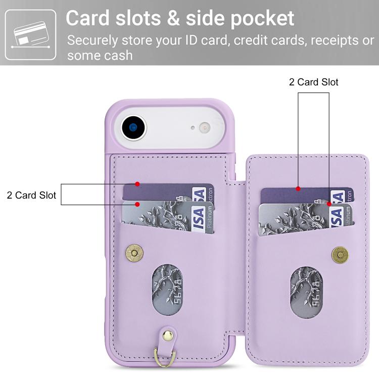For iPhone Air Crossbody Flower Pattern Leather Phone Case