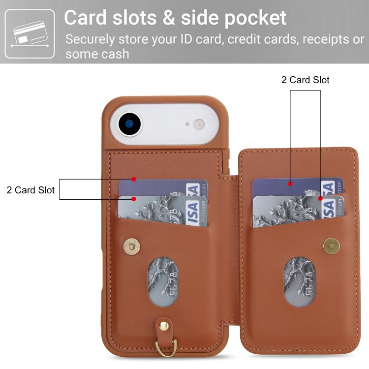 For iPhone Air Crossbody Flower Pattern Leather Phone Case