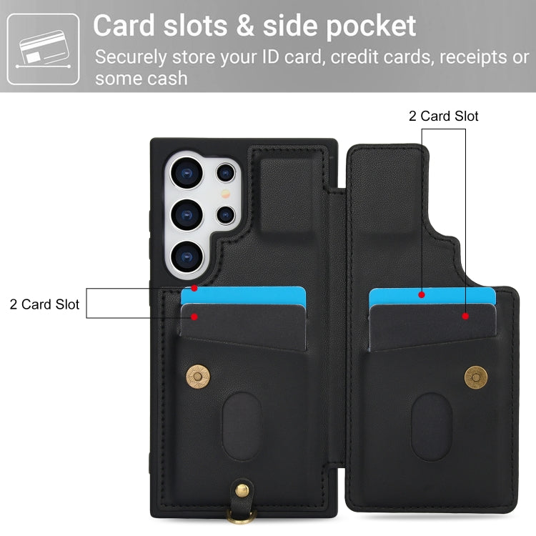 For Samsung Galaxy S24 Ultra 5G Crossbody Flower Pattern Leather Phone Case
