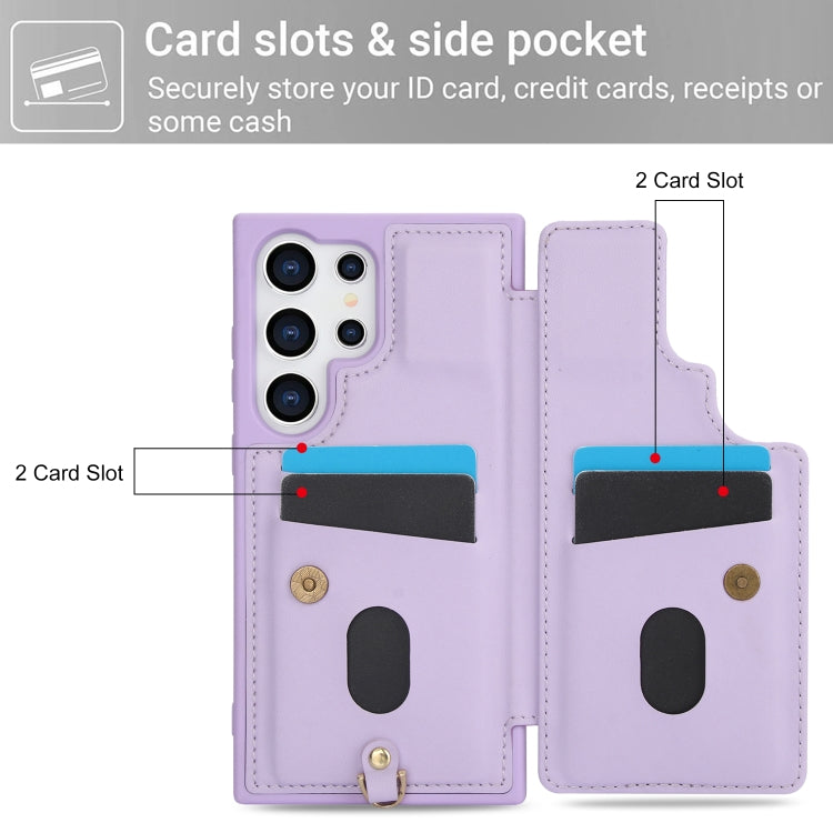 For Samsung Galaxy S24 Ultra 5G Crossbody Flower Pattern Leather Phone Case