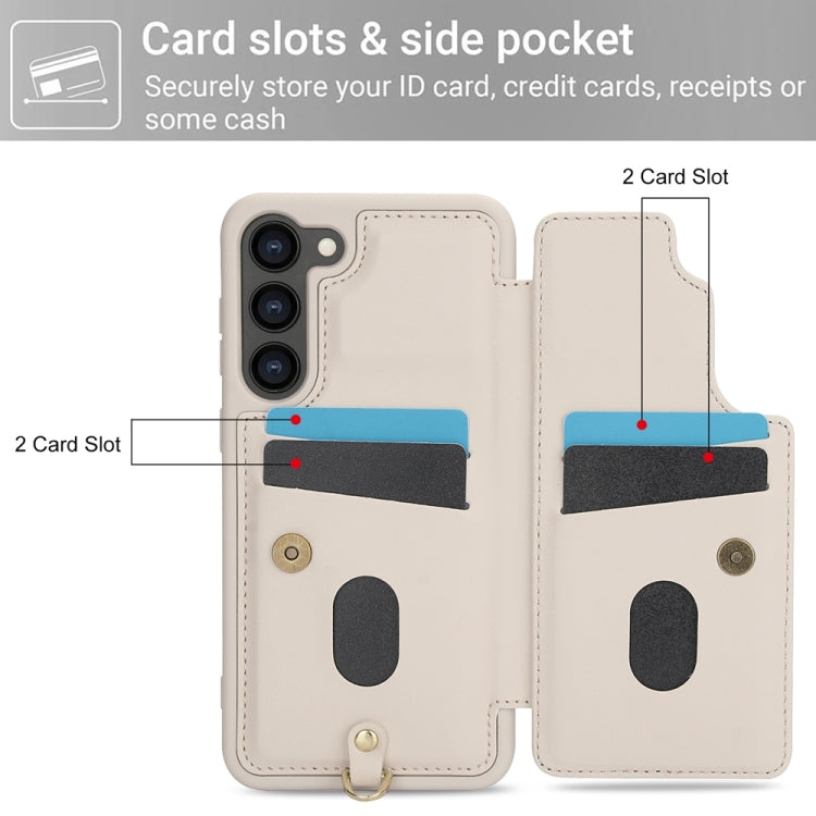 For Samsung Galaxy S25+ 5G Crossbody Flower Pattern Leather Phone Case