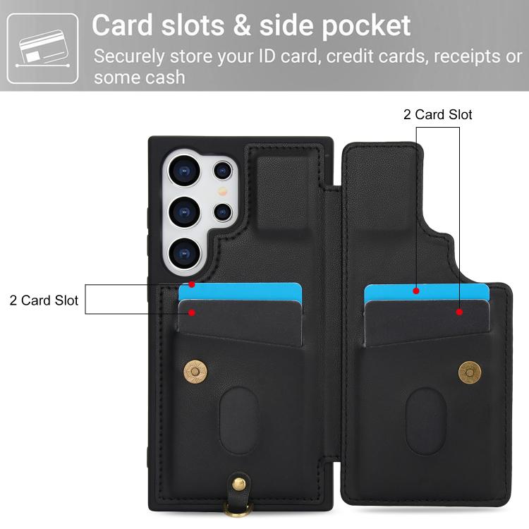 For Samsung Galaxy S26 Ultra 5G Crossbody Flower Pattern Leather Phone Case