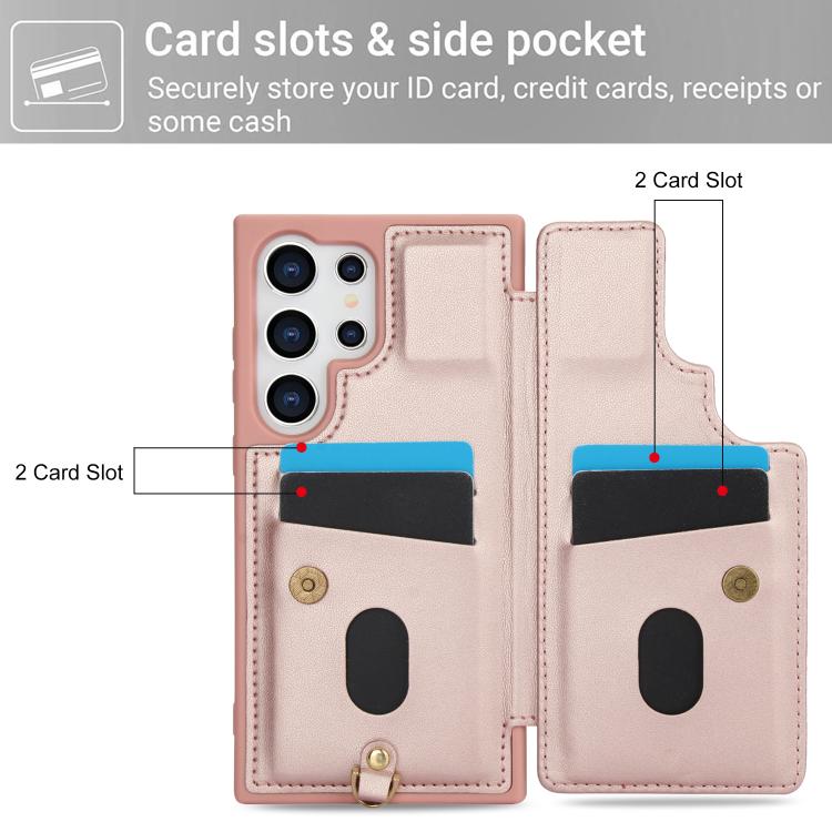 For Samsung Galaxy S26 Ultra 5G Crossbody Flower Pattern Leather Phone Case