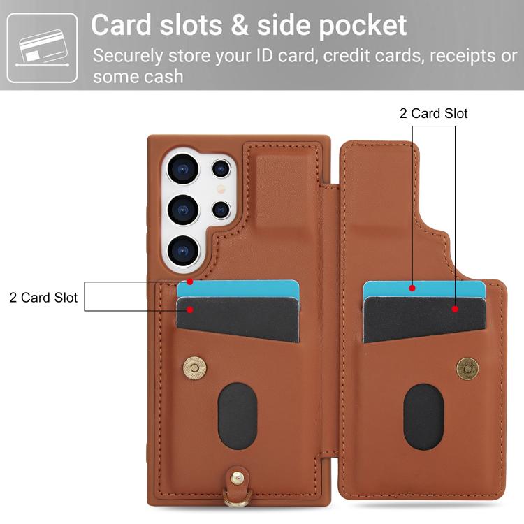 For Samsung Galaxy S26 Ultra 5G Crossbody Flower Pattern Leather Phone Case