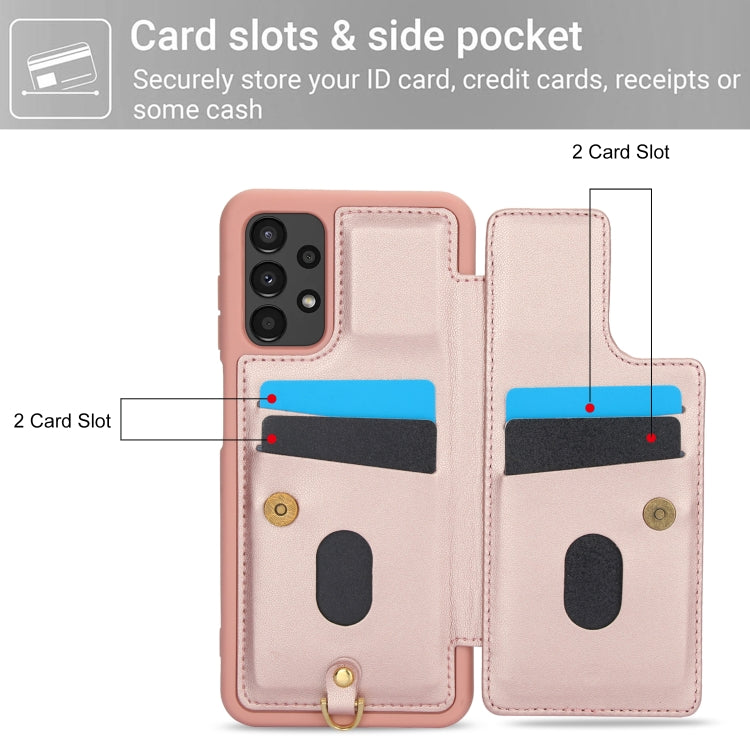 For Samsung Galaxy A53 Crossbody Flower Pattern Leather Phone Case