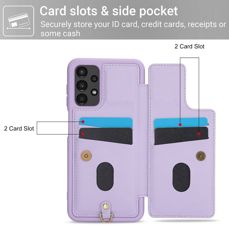For Samsung Galaxy A53 Crossbody Flower Pattern Leather Phone Case