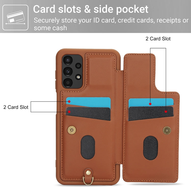 For Samsung Galaxy A53 Crossbody Flower Pattern Leather Phone Case