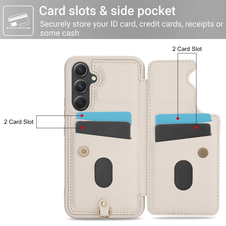 For Samsung Galaxy A54 Crossbody Flower Pattern Leather Phone Case