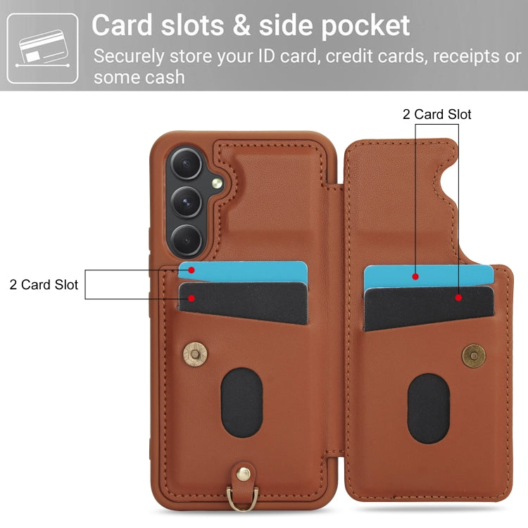 For Samsung Galaxy A14 Crossbody Flower Pattern Leather Phone Case