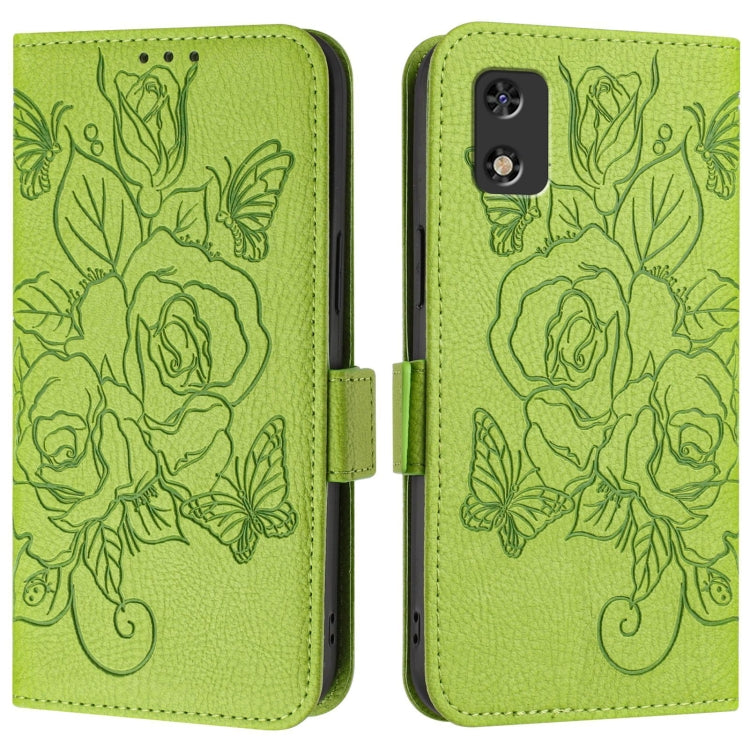 For Tecno Pop 5c / itel A23 Pro / A17 Embossed Rose RFID Anti-theft Leather Phone Case