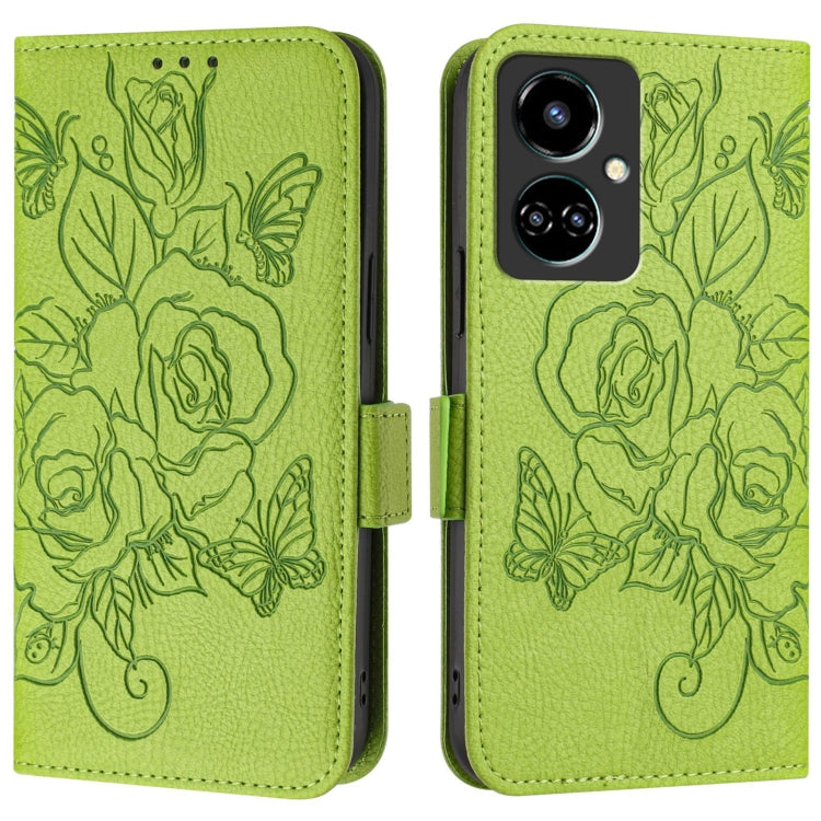 For Tecno Camon 19 Embossed Rose RFID Anti-theft Leather Phone Case