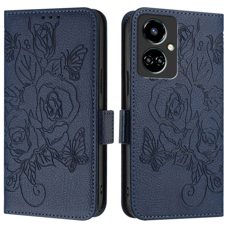 For Tecno Camon 19 Embossed Rose RFID Anti-theft Leather Phone Case