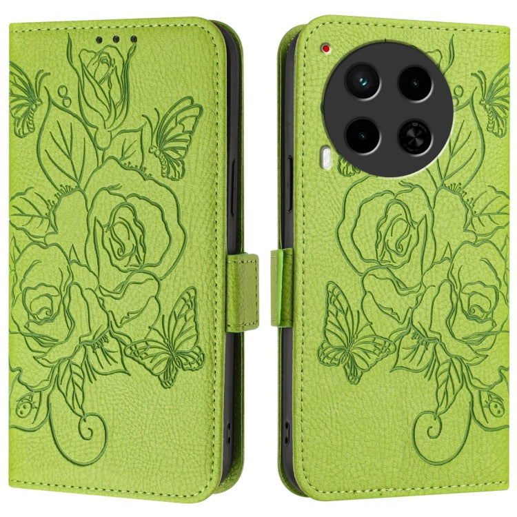 For Tecno Camon 30 5G / 4G Embossed Rose RFID Anti-theft Leather Phone Case
