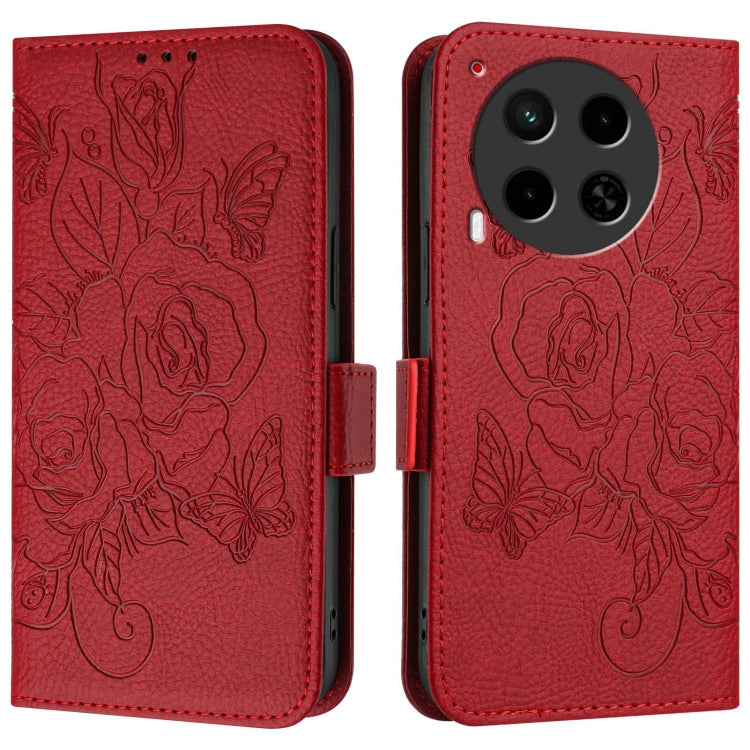 For Tecno Camon 30 5G / 4G Embossed Rose RFID Anti-theft Leather Phone Case