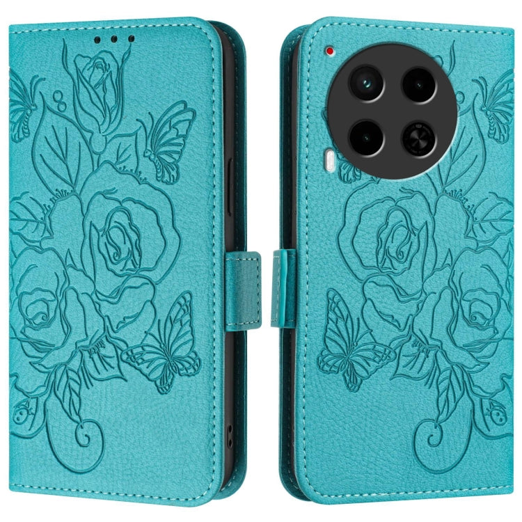 For Tecno Camon 30 5G / 4G Embossed Rose RFID Anti-theft Leather Phone Case