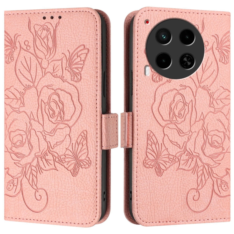 For Tecno Camon 30 5G / 4G Embossed Rose RFID Anti-theft Leather Phone Case