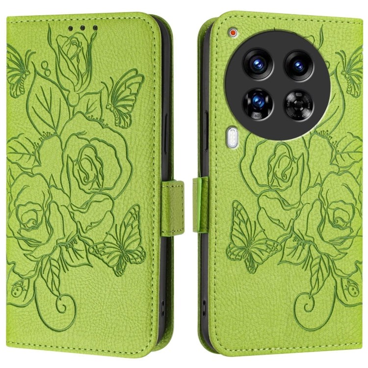 For Tecno Camon 30 Premier 5G Embossed Rose RFID Anti-theft Leather Phone Case