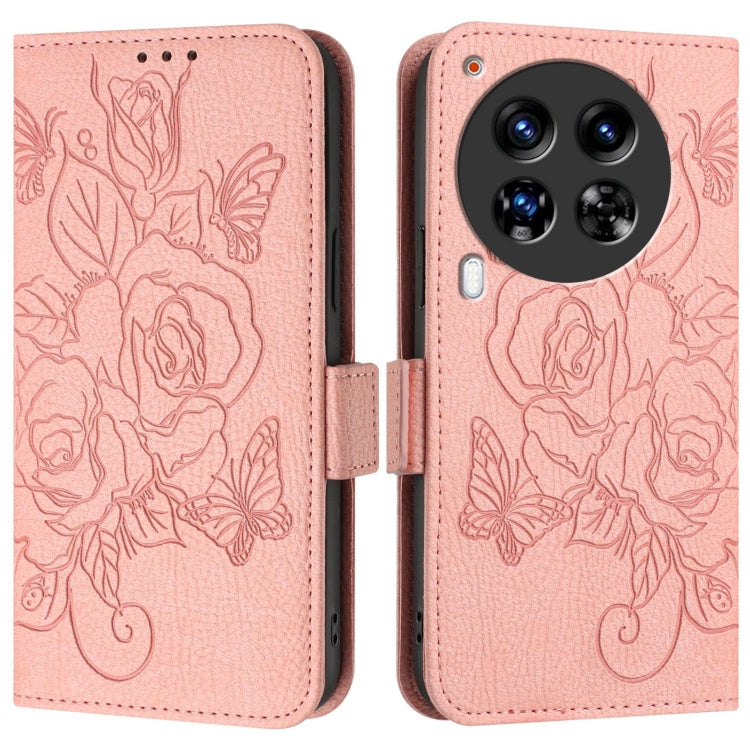 For Tecno Camon 30 Premier 5G Embossed Rose RFID Anti-theft Leather Phone Case