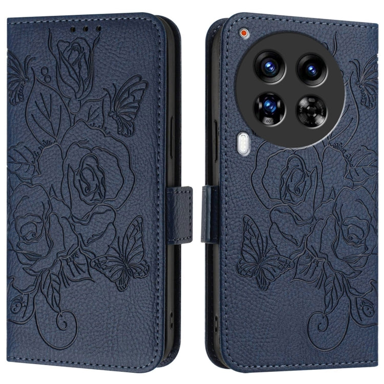 For Tecno Camon 30 Premier 5G Embossed Rose RFID Anti-theft Leather Phone Case