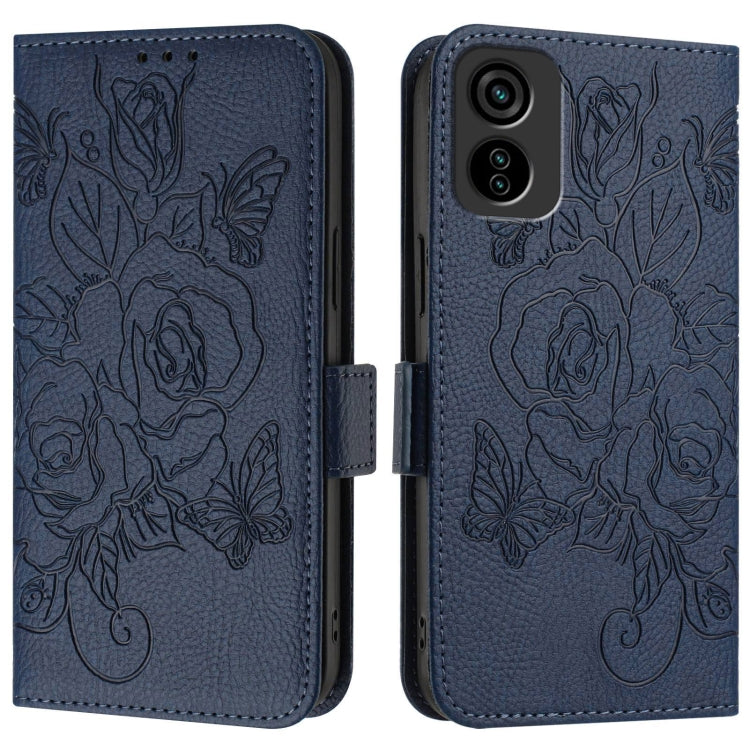 For Tecno Pop 6c Embossed Rose RFID Anti-theft Leather Phone Case