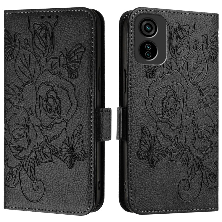 For Tecno Pop 6c Embossed Rose RFID Anti-theft Leather Phone Case
