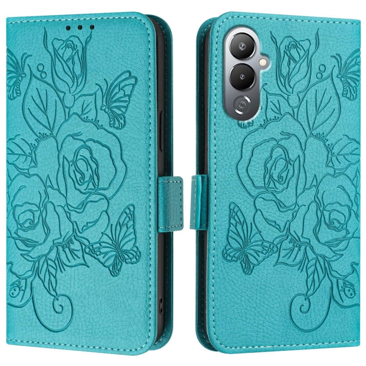 For Tecno Pova 4 Embossed Rose RFID Anti-theft Leather Phone Case