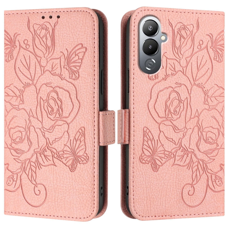 For Tecno Pova 4 Embossed Rose RFID Anti-theft Leather Phone Case