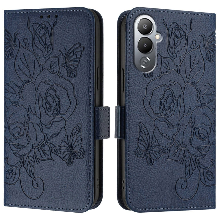 For Tecno Pova 4 Embossed Rose RFID Anti-theft Leather Phone Case