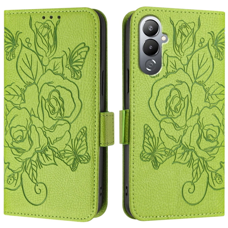 For Tecno Pova 4 Pro Embossed Rose RFID Anti-theft Leather Phone Case