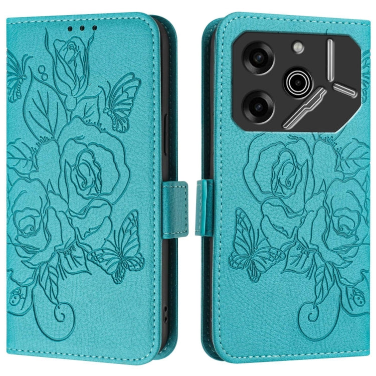 For Tecno Pova 6 5G / 6 Pro Embossed Rose RFID Anti-theft Leather Phone Case