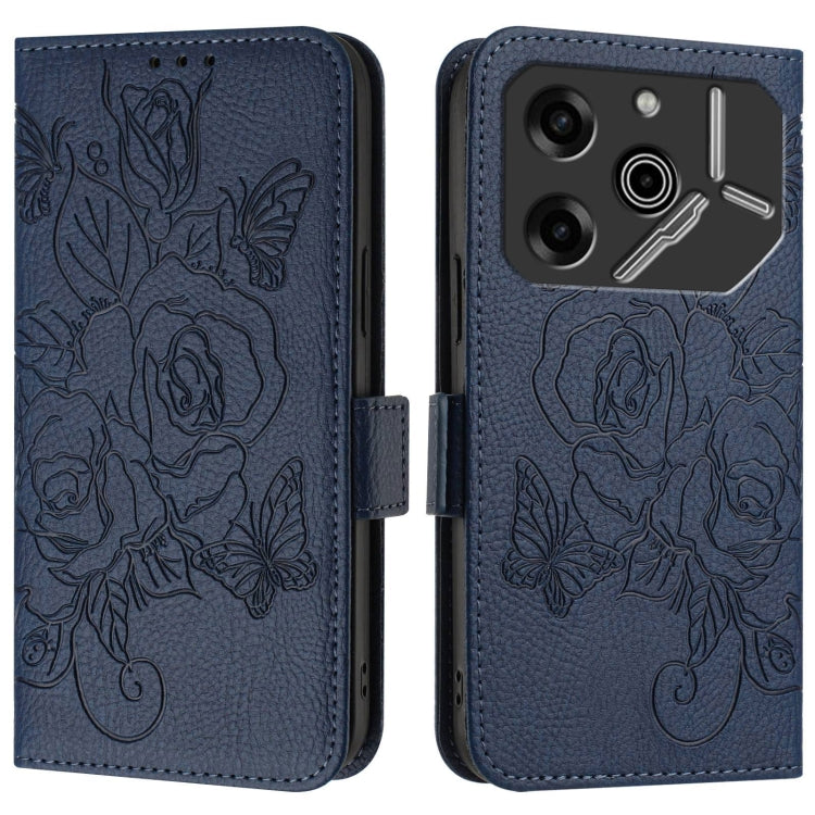 For Tecno Pova 6 5G / 6 Pro Embossed Rose RFID Anti-theft Leather Phone Case