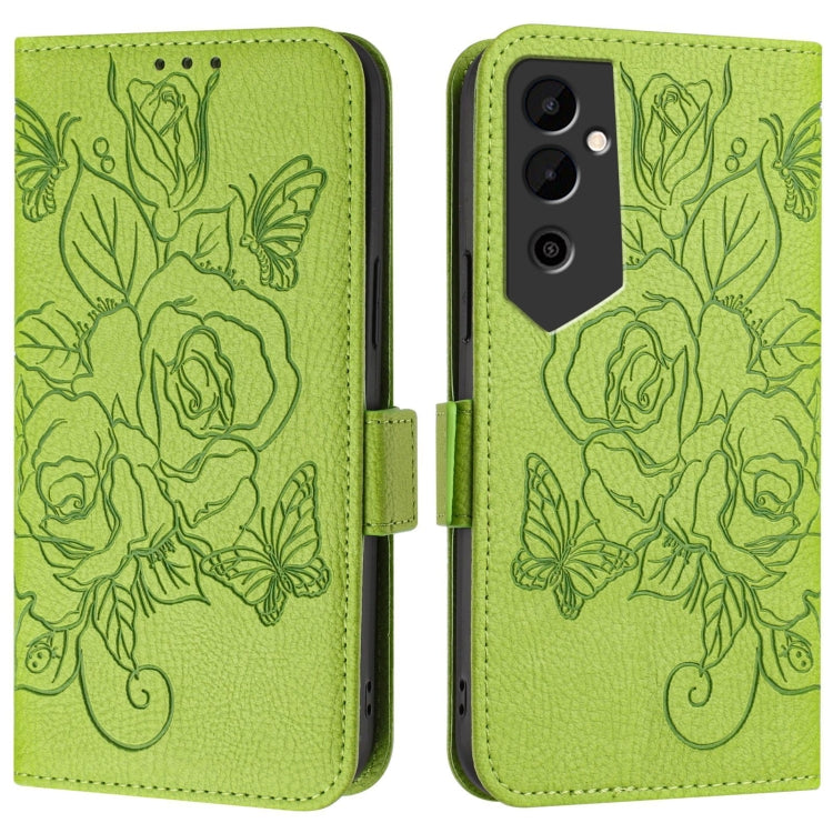For Tecno Pova Neo 2 Embossed Rose RFID Anti-theft Leather Phone Case