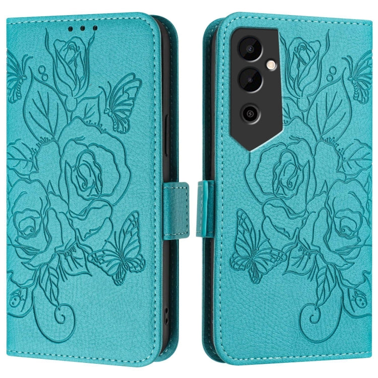 For Tecno Pova Neo 2 Embossed Rose RFID Anti-theft Leather Phone Case