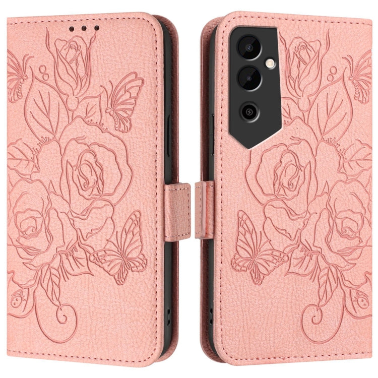 For Tecno Pova Neo 2 Embossed Rose RFID Anti-theft Leather Phone Case