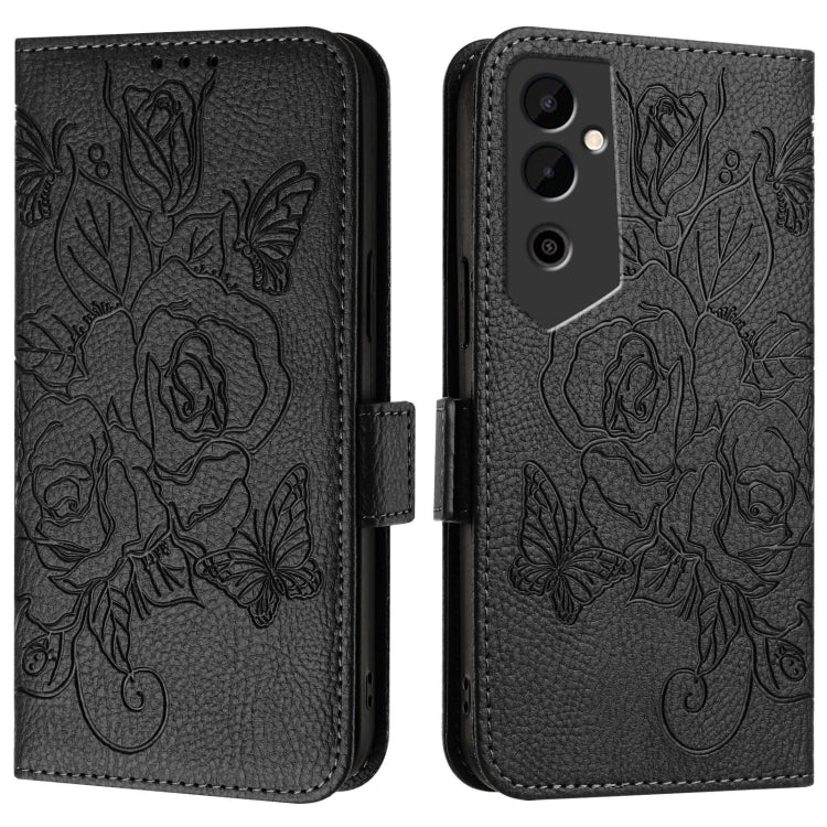 For Tecno Pova Neo 2 Embossed Rose RFID Anti-theft Leather Phone Case