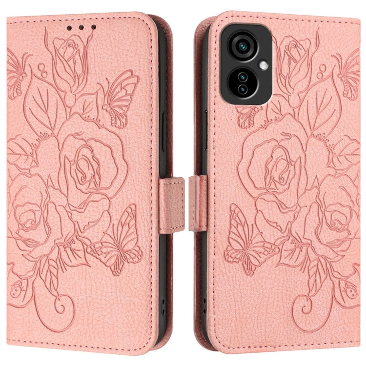 For Tecno Spark 9 Pro / 9T Embossed Rose RFID Anti-theft Leather Phone Case