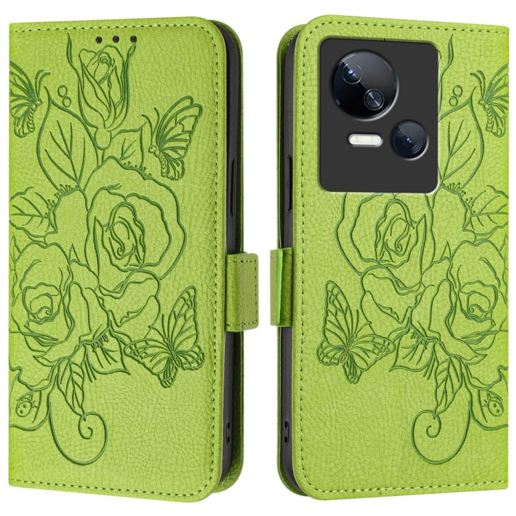 For Tecno Spark 10 5G Embossed Rose RFID Anti-theft Leather Phone Case