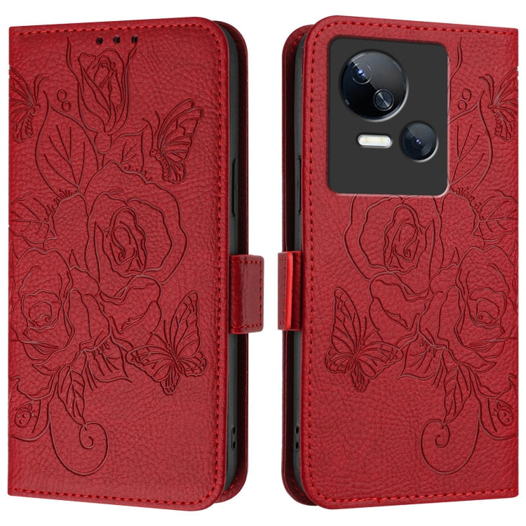 For Tecno Spark 10 5G Embossed Rose RFID Anti-theft Leather Phone Case