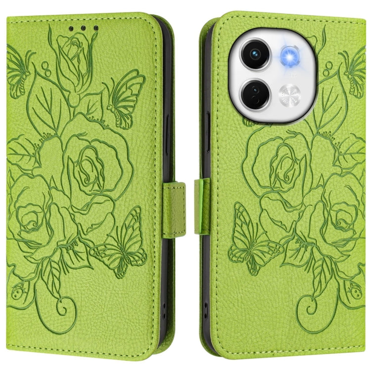 For Tecno Spark 30 5G Embossed Rose RFID Anti-theft Leather Phone Case