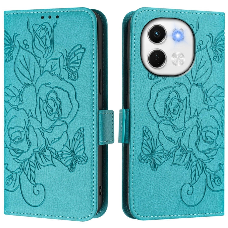 For Tecno Spark 30 5G Embossed Rose RFID Anti-theft Leather Phone Case