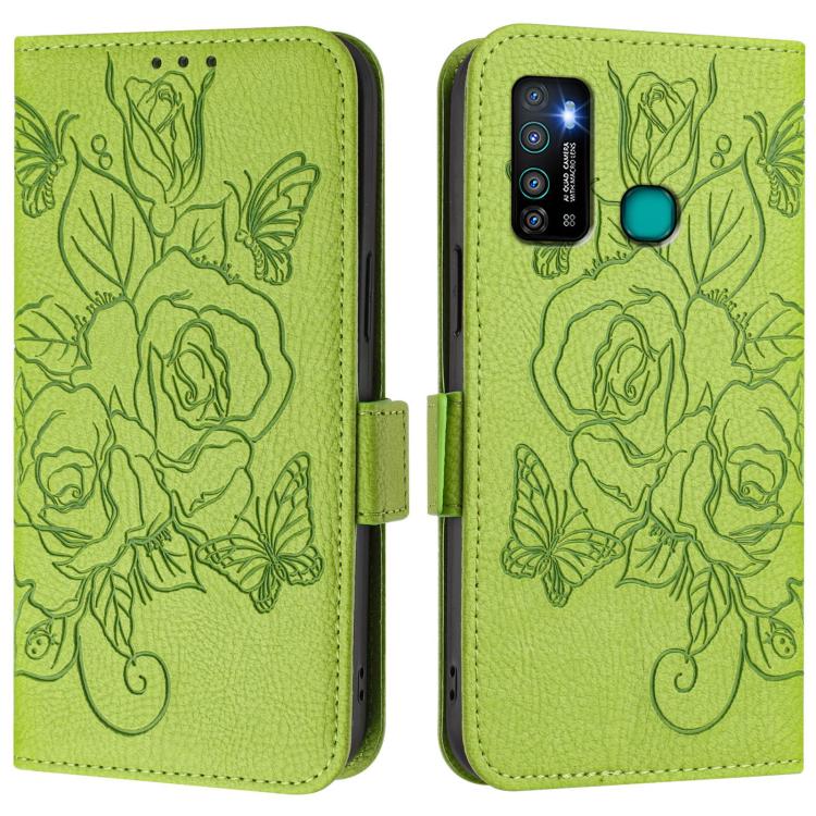 For Tecno Camon 15 / 15 Air Embossed Rose RFID Anti-theft Leather Phone Case