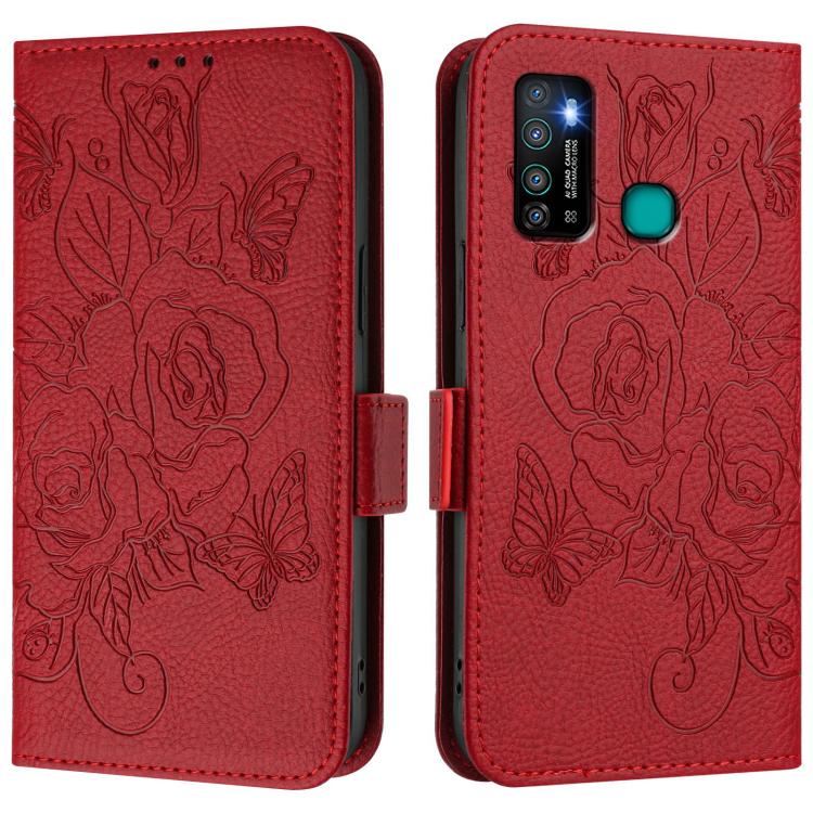 For Tecno Camon 15 / 15 Air Embossed Rose RFID Anti-theft Leather Phone Case