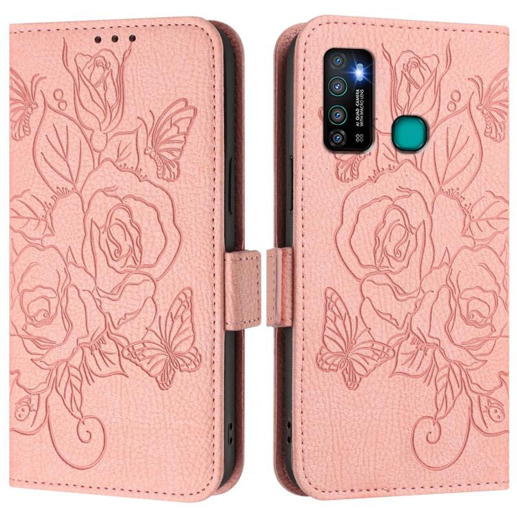 For Tecno Camon 15 / 15 Air Embossed Rose RFID Anti-theft Leather Phone Case