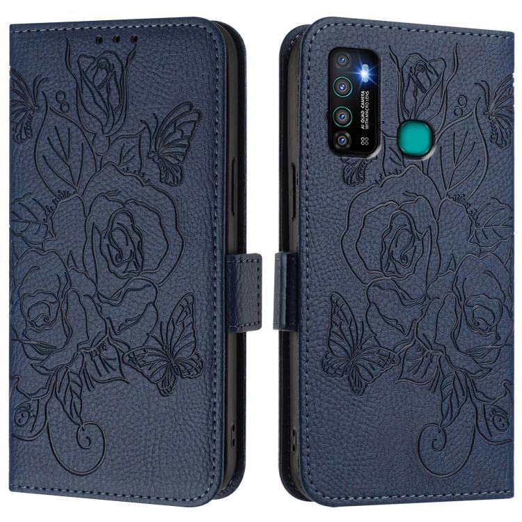 For Tecno Camon 15 / 15 Air Embossed Rose RFID Anti-theft Leather Phone Case